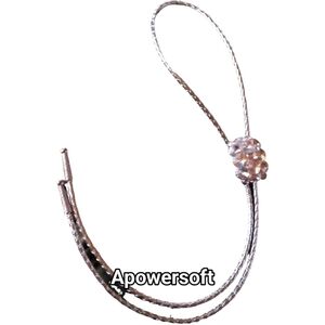 Elegant Silver Bolo Tie Necklace with AB Crystal Accents